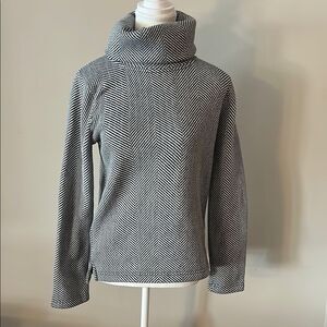 J. Crew Black and White Cowl Neck Sweater